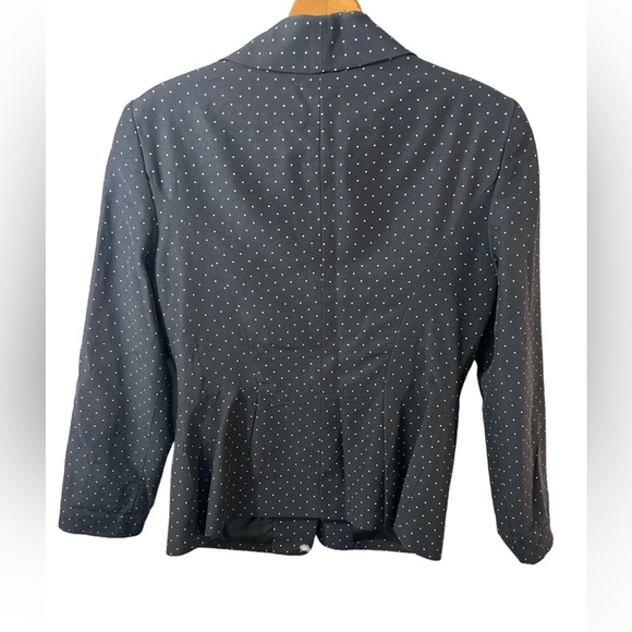 Dana Buchman black/ivory polka dot 3 button blazer in size large. - Picture 2 of 10
